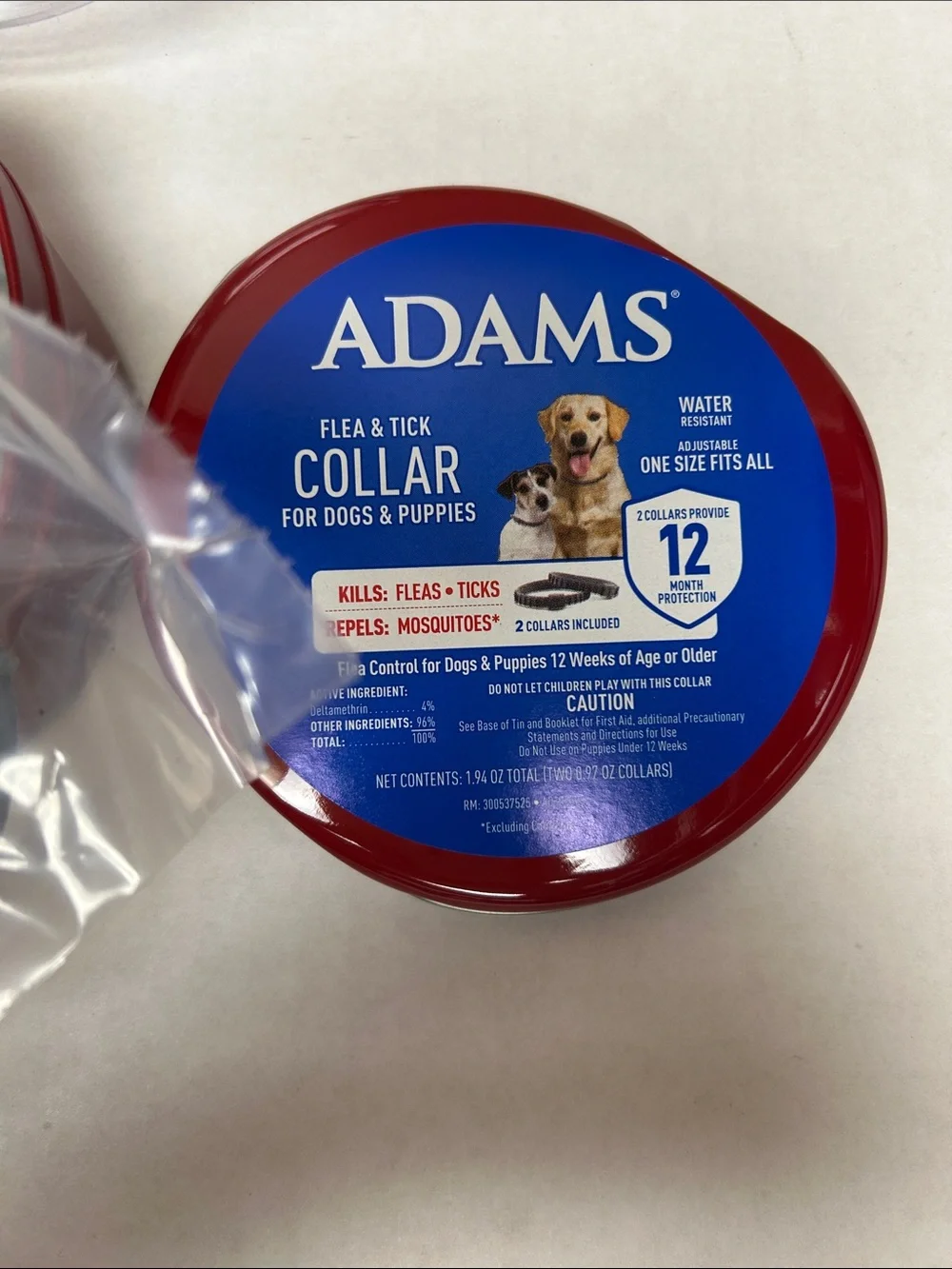 ADAMS Flea & Tick Collar for Dogs & Puppies -2 Pack-water resistant-damaged pack
